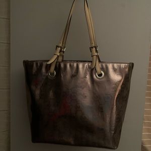 SOLD Michael Kors metallic tote bag